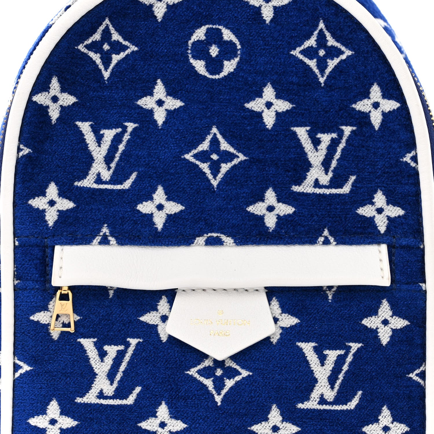 Louis Vuitton Jacquard Velvet Monogram Palm Springs Backpack Mini Blue 7 of 9