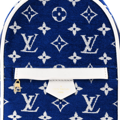 Louis Vuitton Jacquard Velvet Monogram Palm Springs Backpack Mini Blue 7 of 9