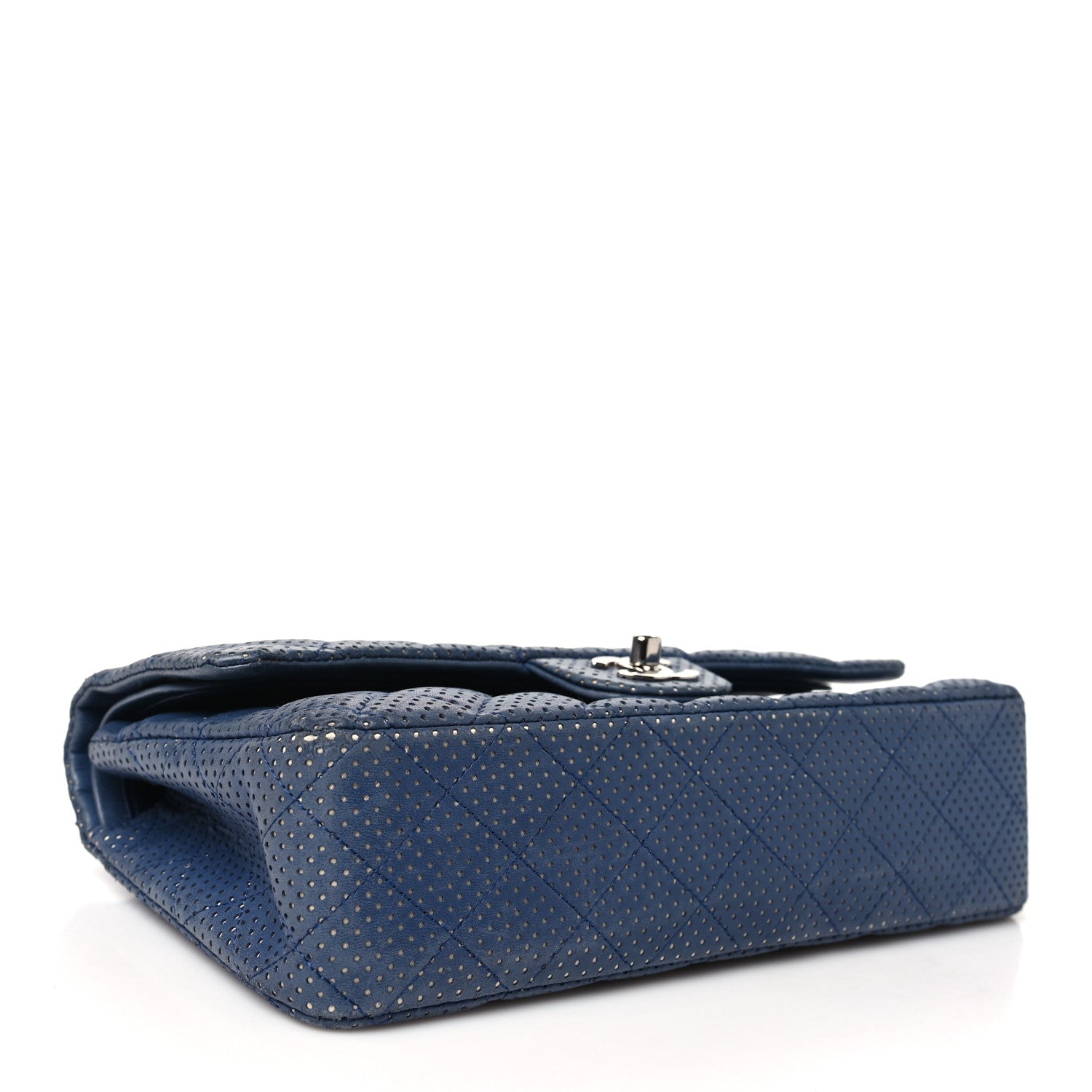 Chanel Lambskin Perforated Medium Double Flap Blue 4 of 14