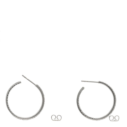 Roberto Coin 18K White Gold Diamond Medium Hoop Earrings 3 of 4