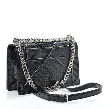 Christian Dior Patent Micro-Cannage Medium Diorama Flap Bag Black 2 of 13