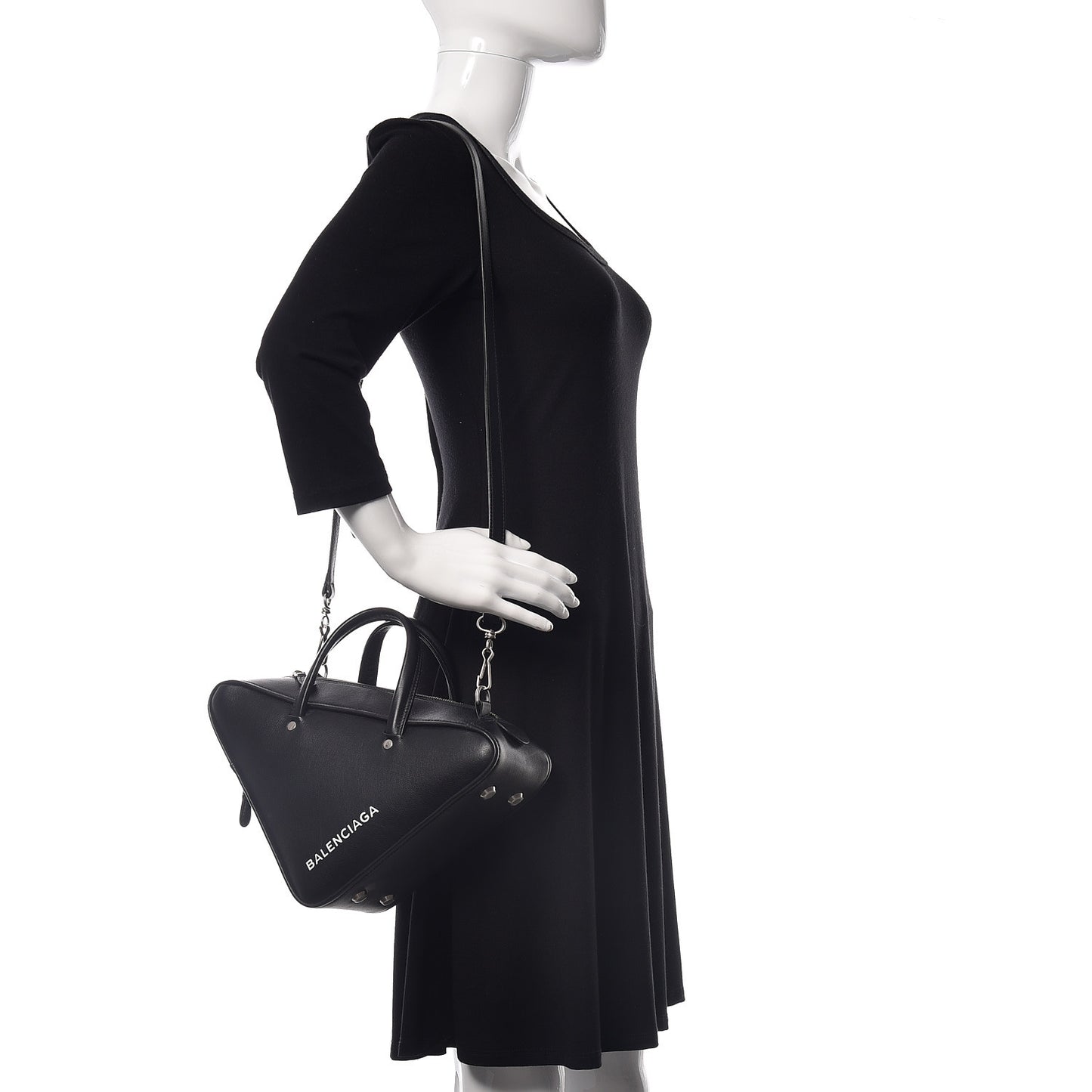 Calfskin S Triangle Duffle Black