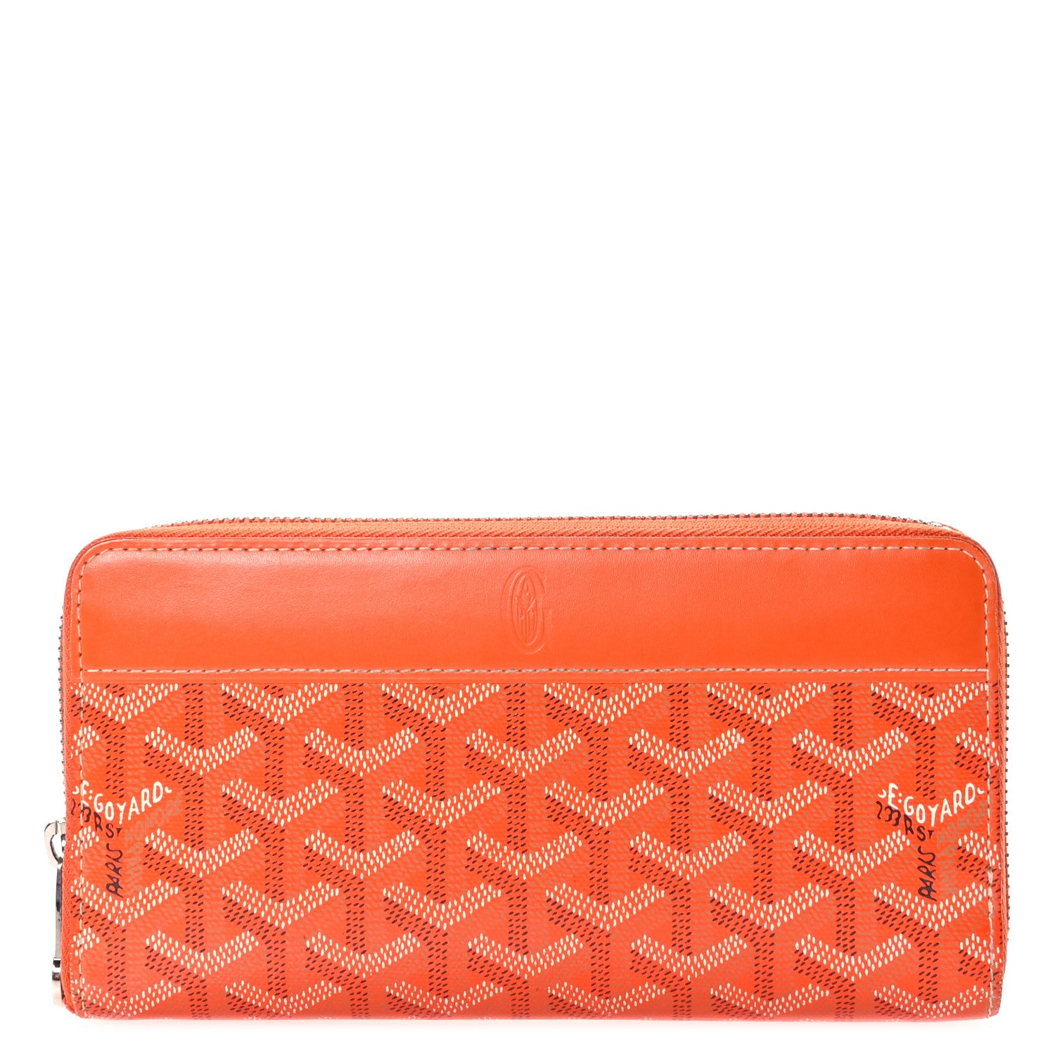 Goyard Goyardine Matignon Zip Around GM Wallet Orange 1 of 10