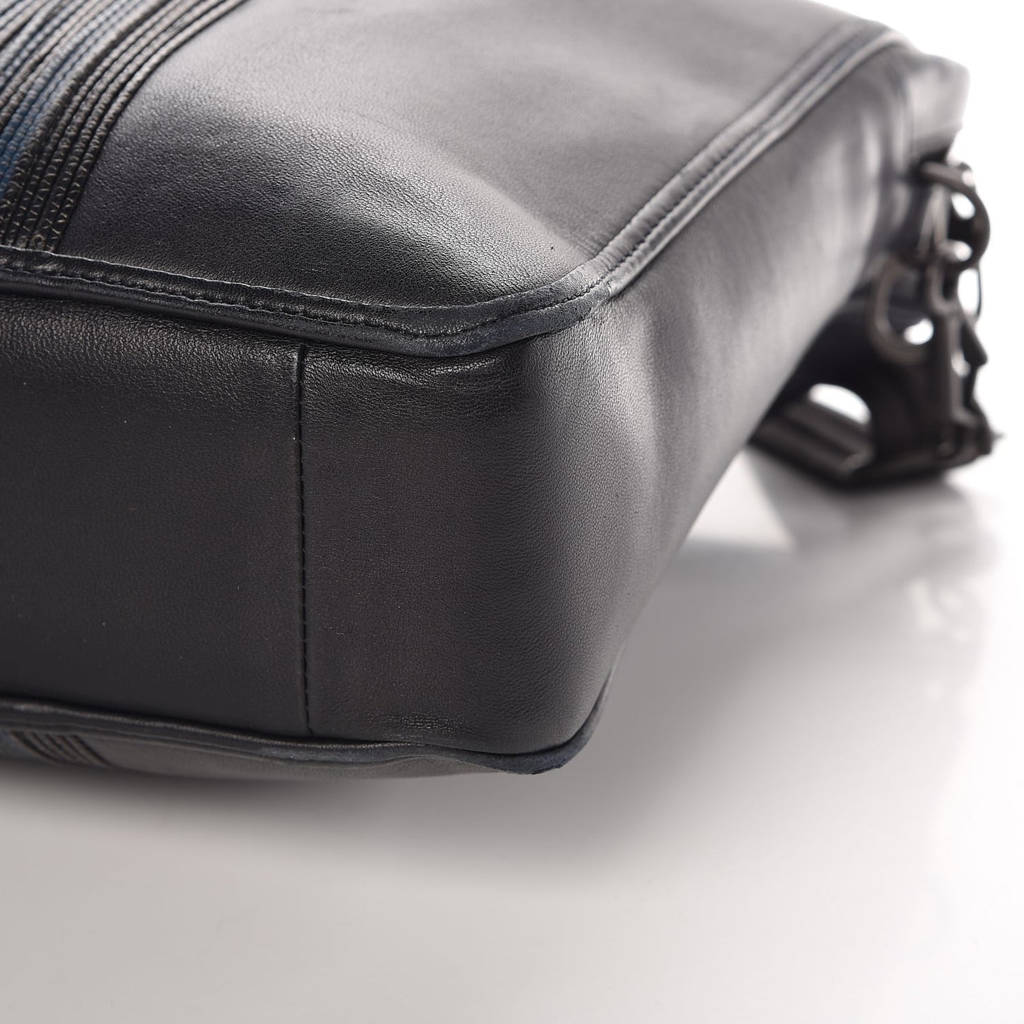 Calfskin Leggero Intrecciato Embroidered Briefcase Nero Black Blue