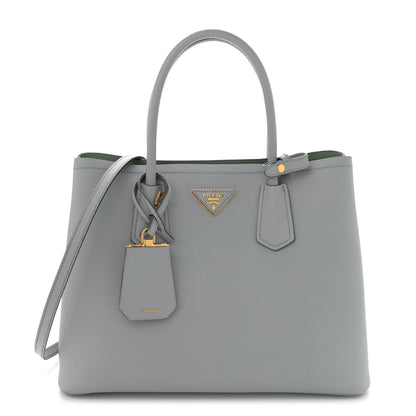 Prada Saffiano Cuir Medium Double Bag Granito Acquamarina 1 of 15