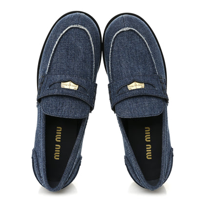 Miu Miu Denim Penny Loafer 40 Denim 5 of 9