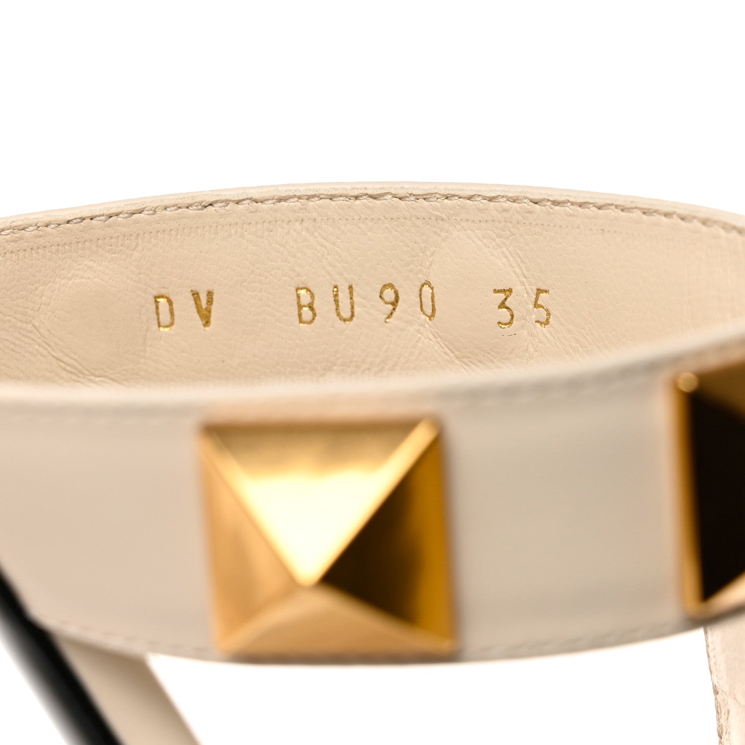 Valentino Garavani Calfskin Roman Stud Flat Slide Sandals 35 Light Ivory 6 of 9