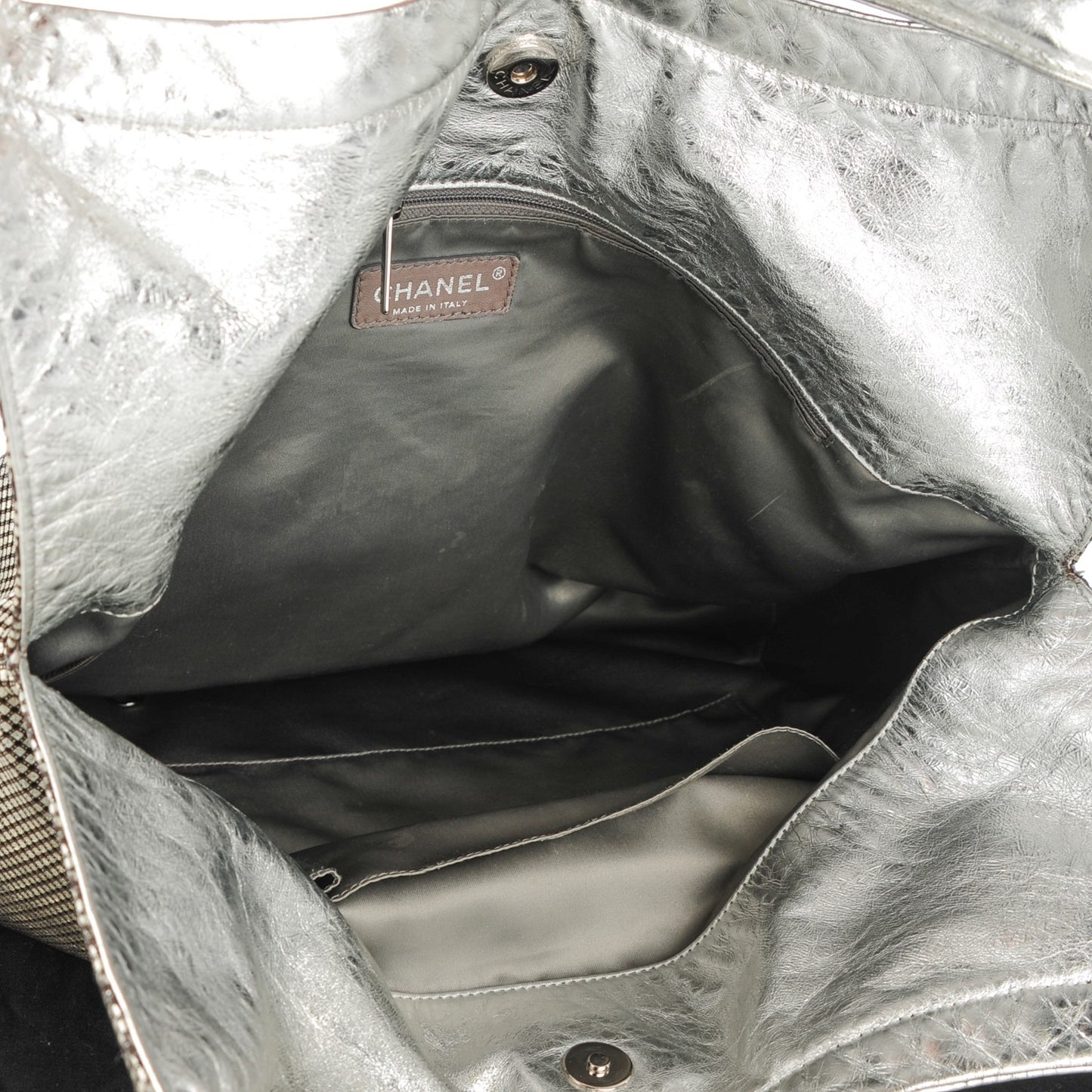 Metallic Perforated Lambskin Hollywood Hobo Silver