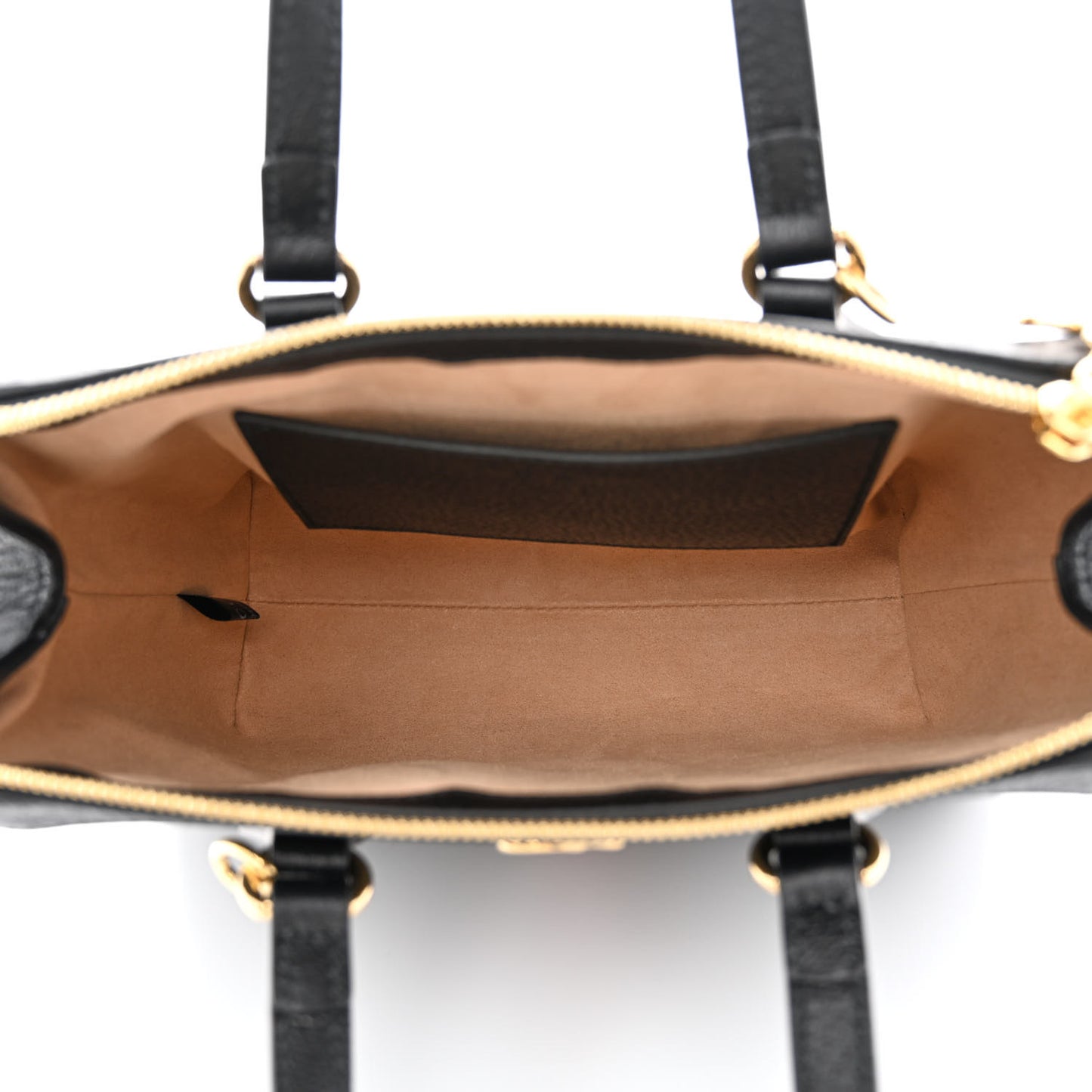 Textured Calfskin Web Small Ophidia Tote Bag Black