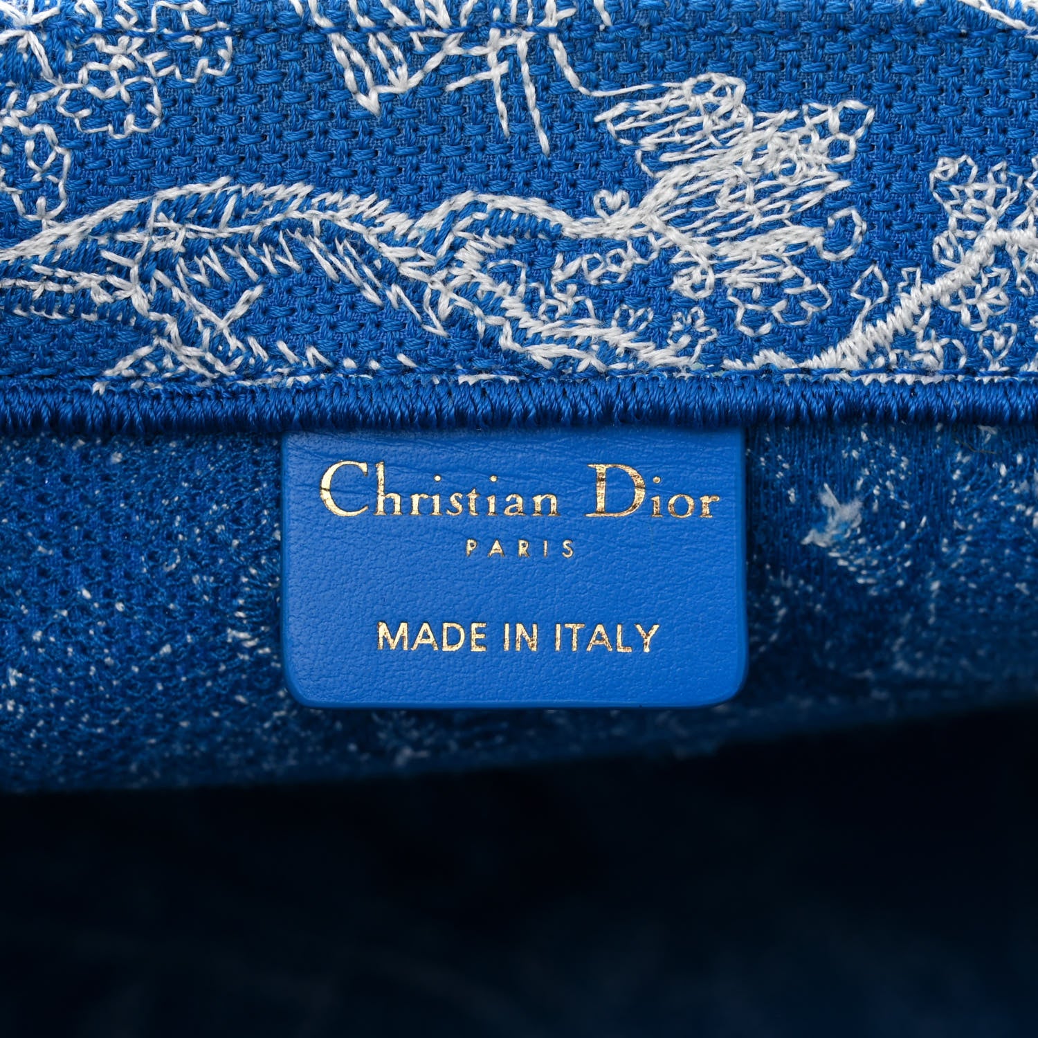 Christian Dior CHRISTIAN DIOR Canvas Embroidered Medium Dioriviera Toile De Jouy Book Tote Fluorescent Blue 6 of 11