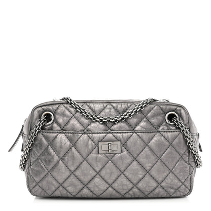 Chanel Metallic Aged Calfskin Quilted Medium Reissue Camera Case Dark Silver 1 of 12