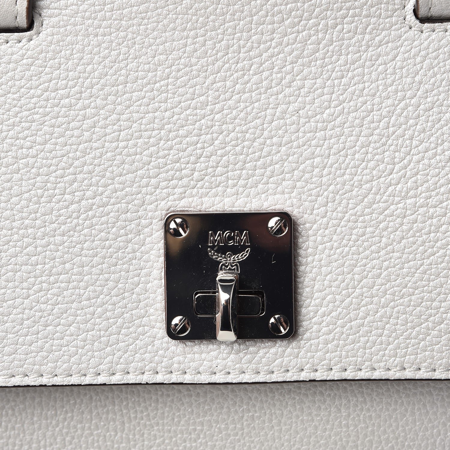MCM Grained Calfskin Medium Milla Convertible Backpack White Flake 9 of 12