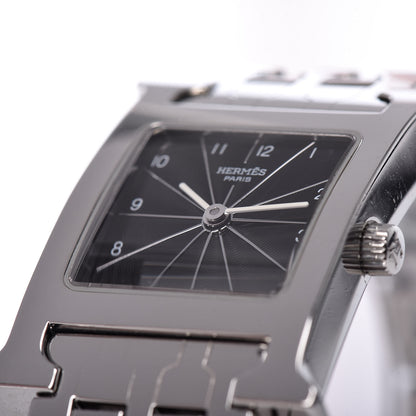 Hermes Stainless Steel 21mm Heure H Hour Quartz Watch Black 9 of 9