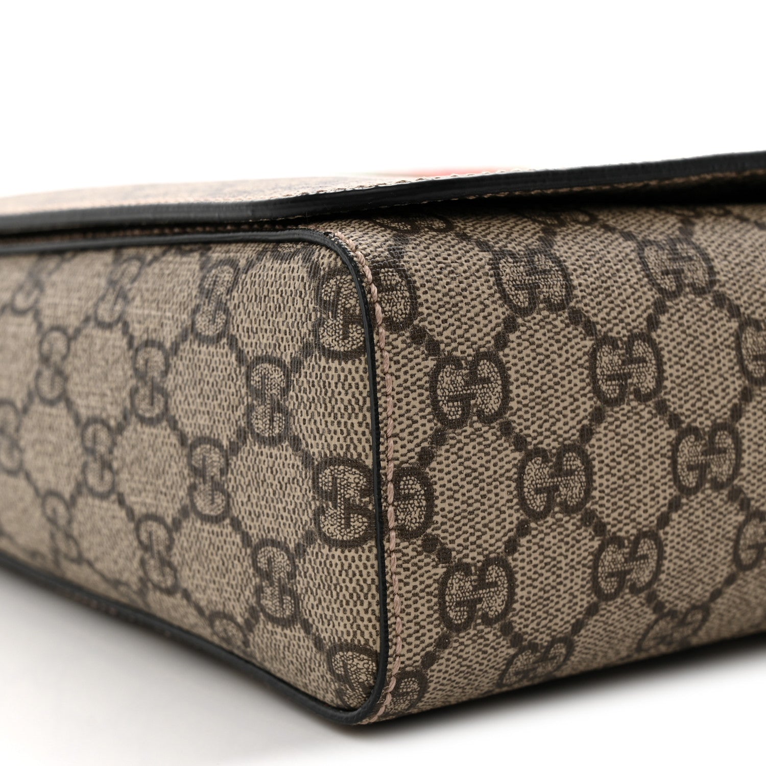 Gucci GG Supreme Monogram Web Flap Messenger Bag Black 9 of 10