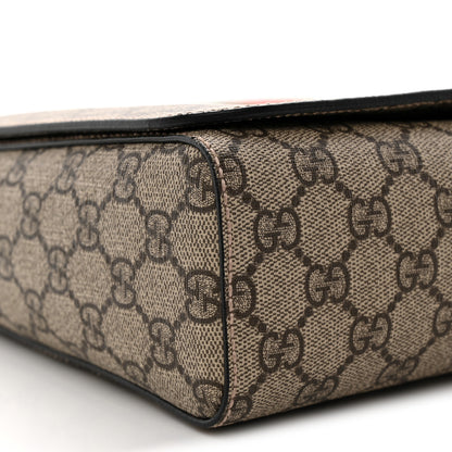 Gucci GG Supreme Monogram Web Flap Messenger Bag Black 9 of 10