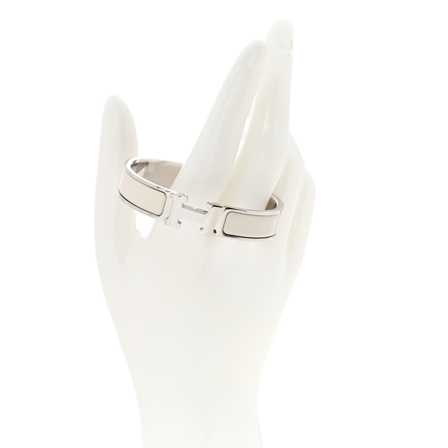 Hermes Enamel Narrow Clic Clac H Bracelet PM White 2 of 6