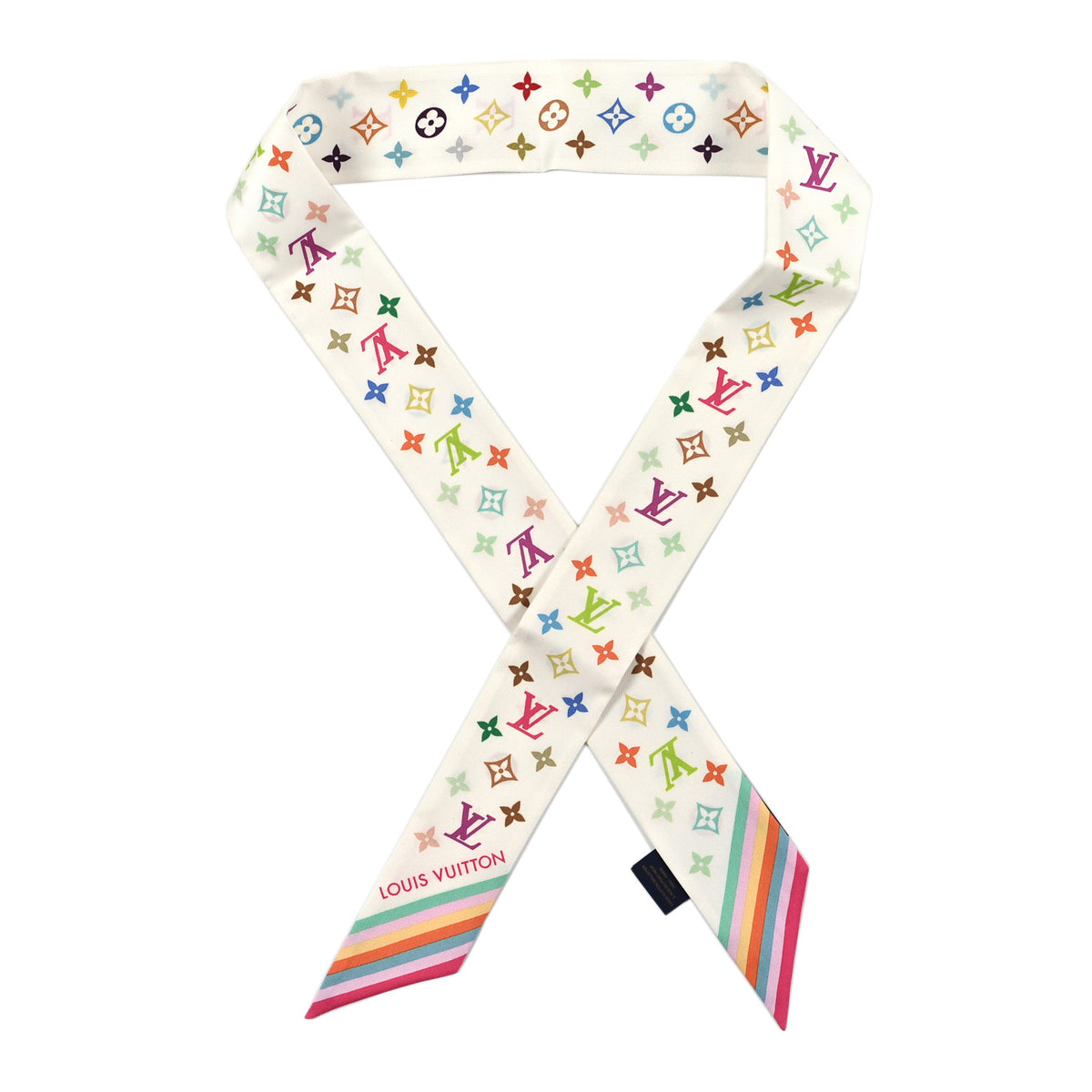 LV X TM Silk Monogram Multicolor BB Bandeau White