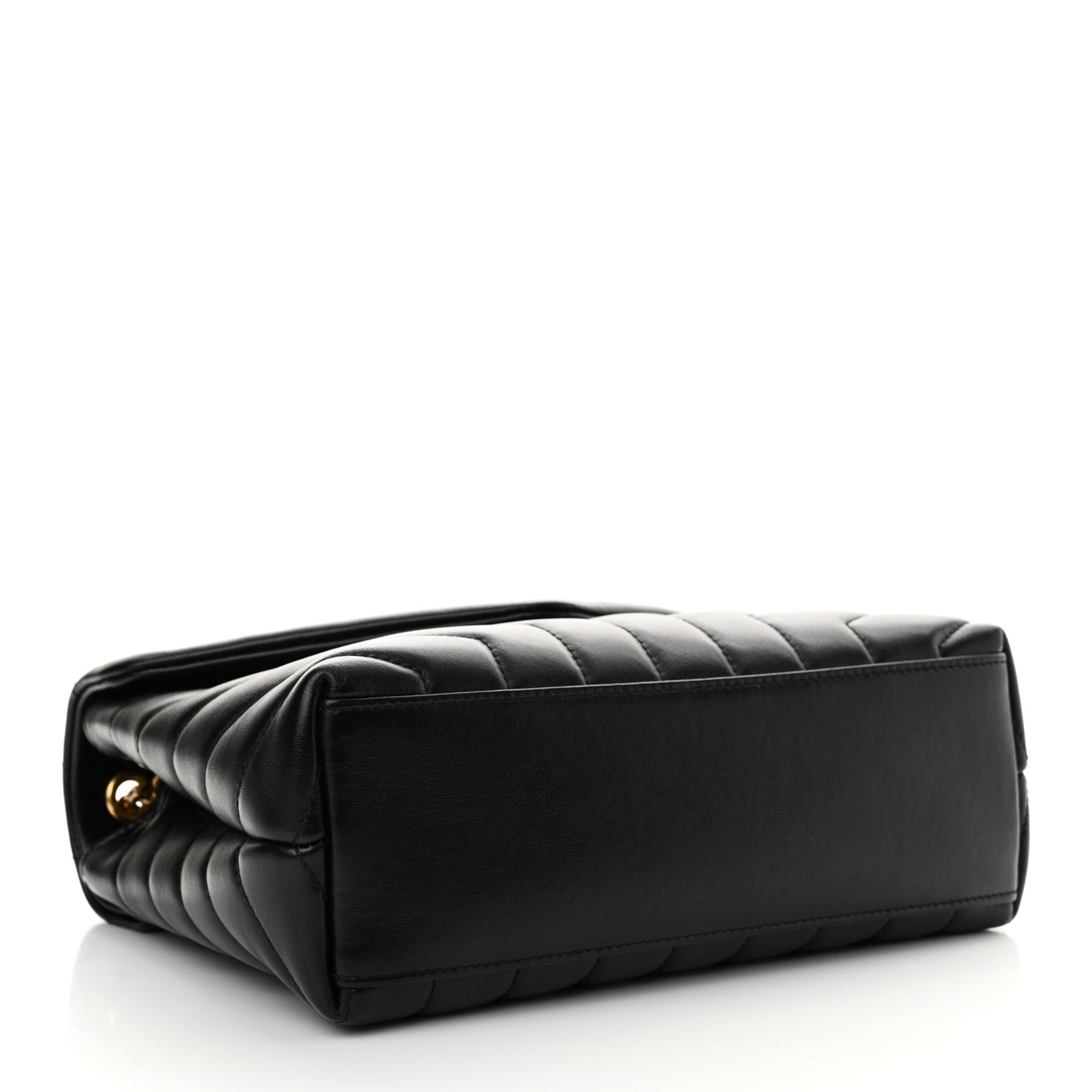 Calfskin Y Quilted Monogram Small Loulou Chain Satchel Black