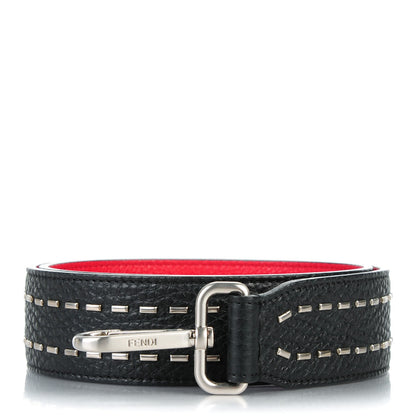 Fendi Cuoio Romano Metal Stitch Strap You Black Red 1 of 4