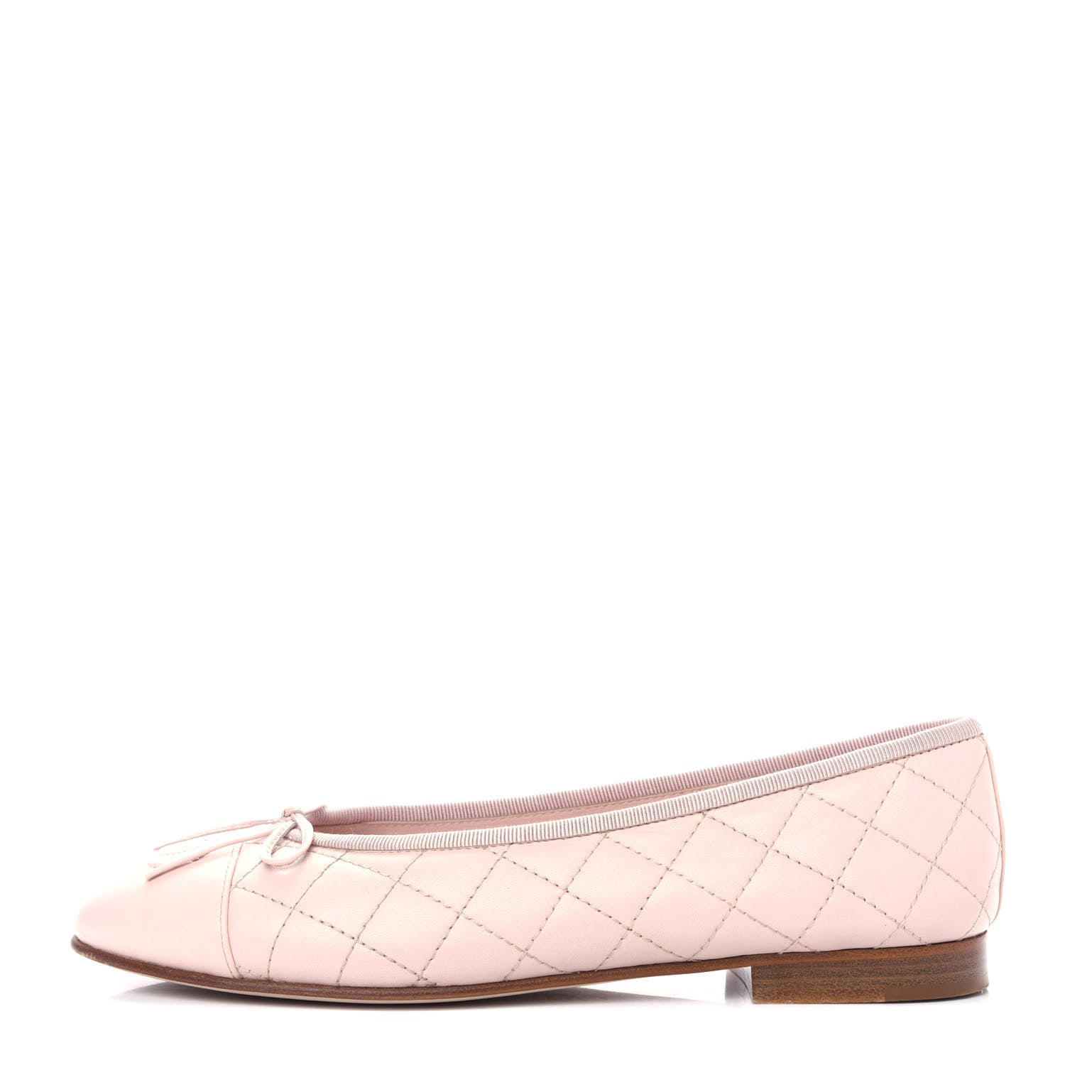 Chanel Lambskin Quilted Cap Toe Ballerina Flats 38.5 Light Pink 1 of 10
