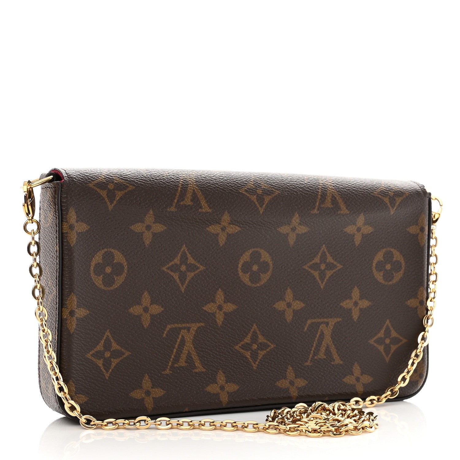 Louis Vuitton Monogram Pochette Felicie Chain Wallet Fuchsia 4 of 11