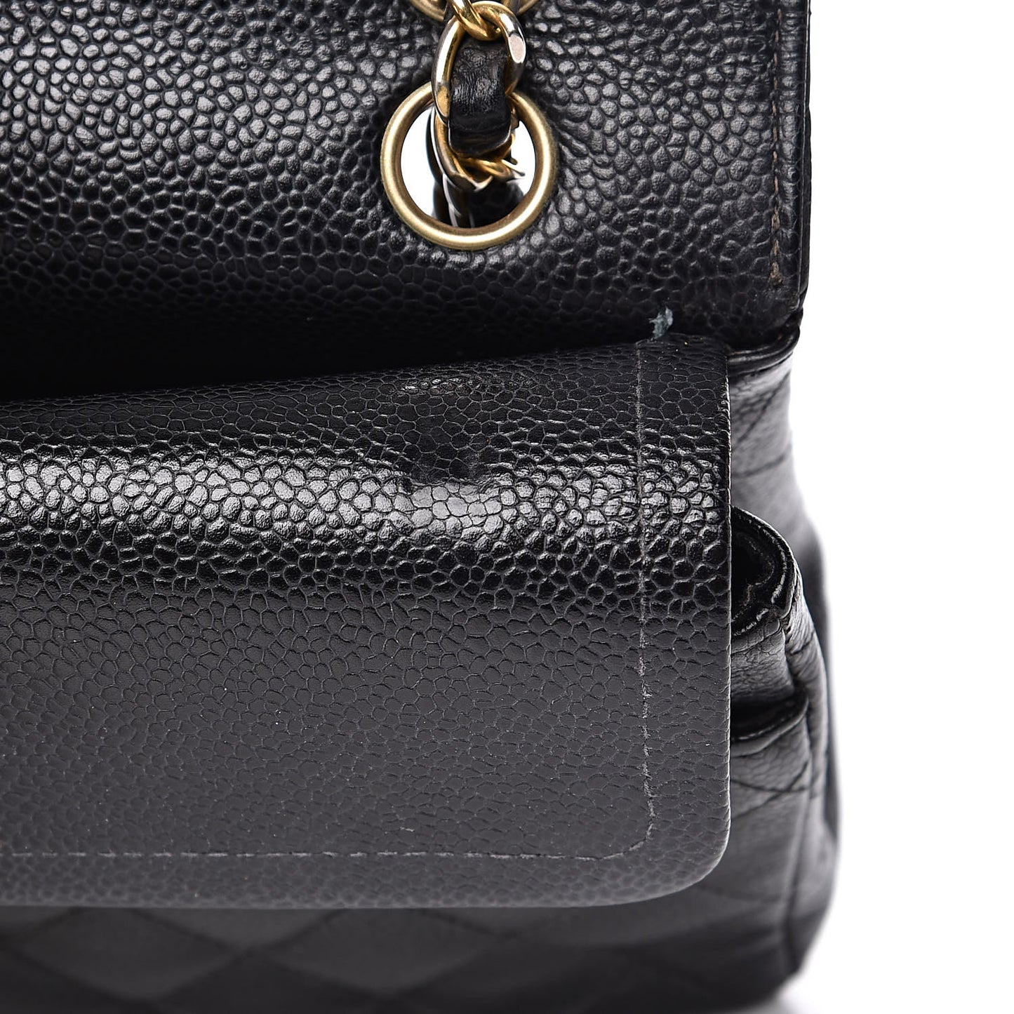 Caviar Quilted Small Double Flap Black