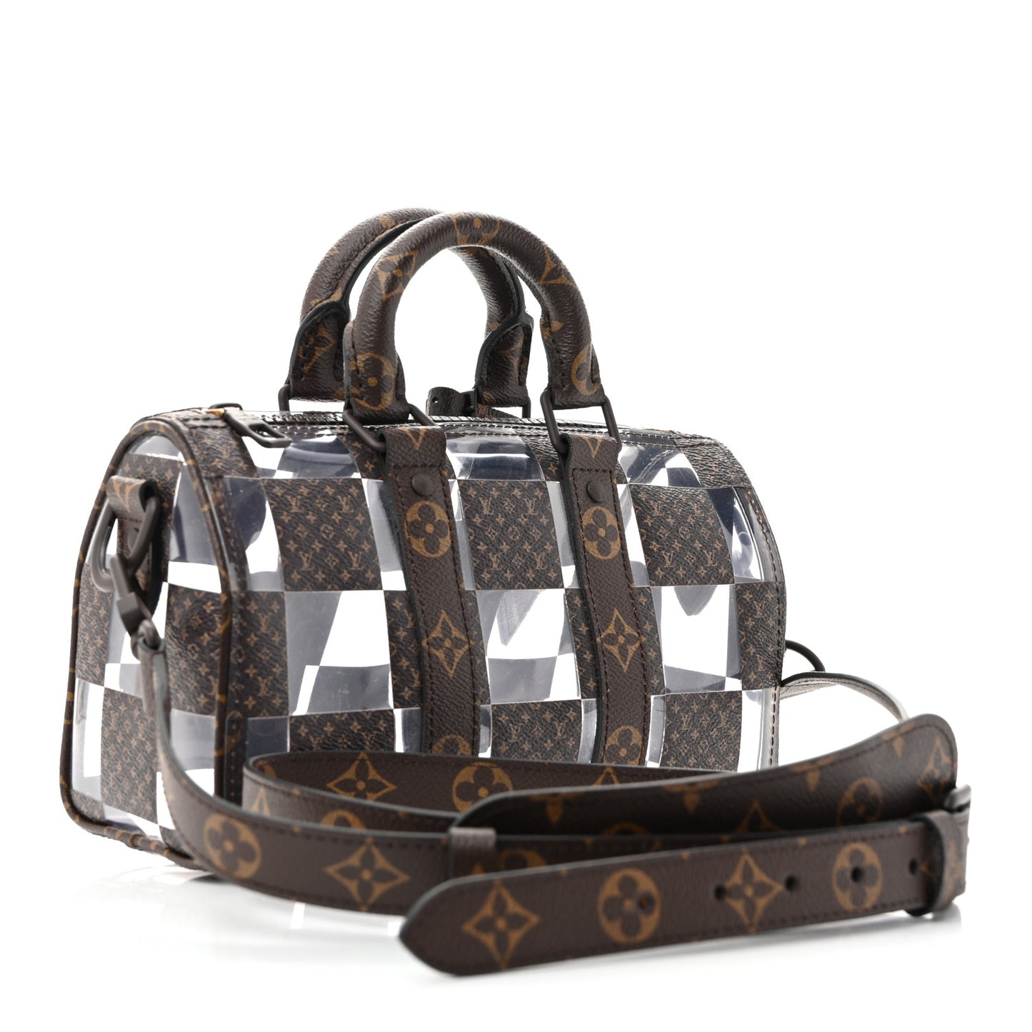 PVC Monogram Chess Keepall Bandouliere 25