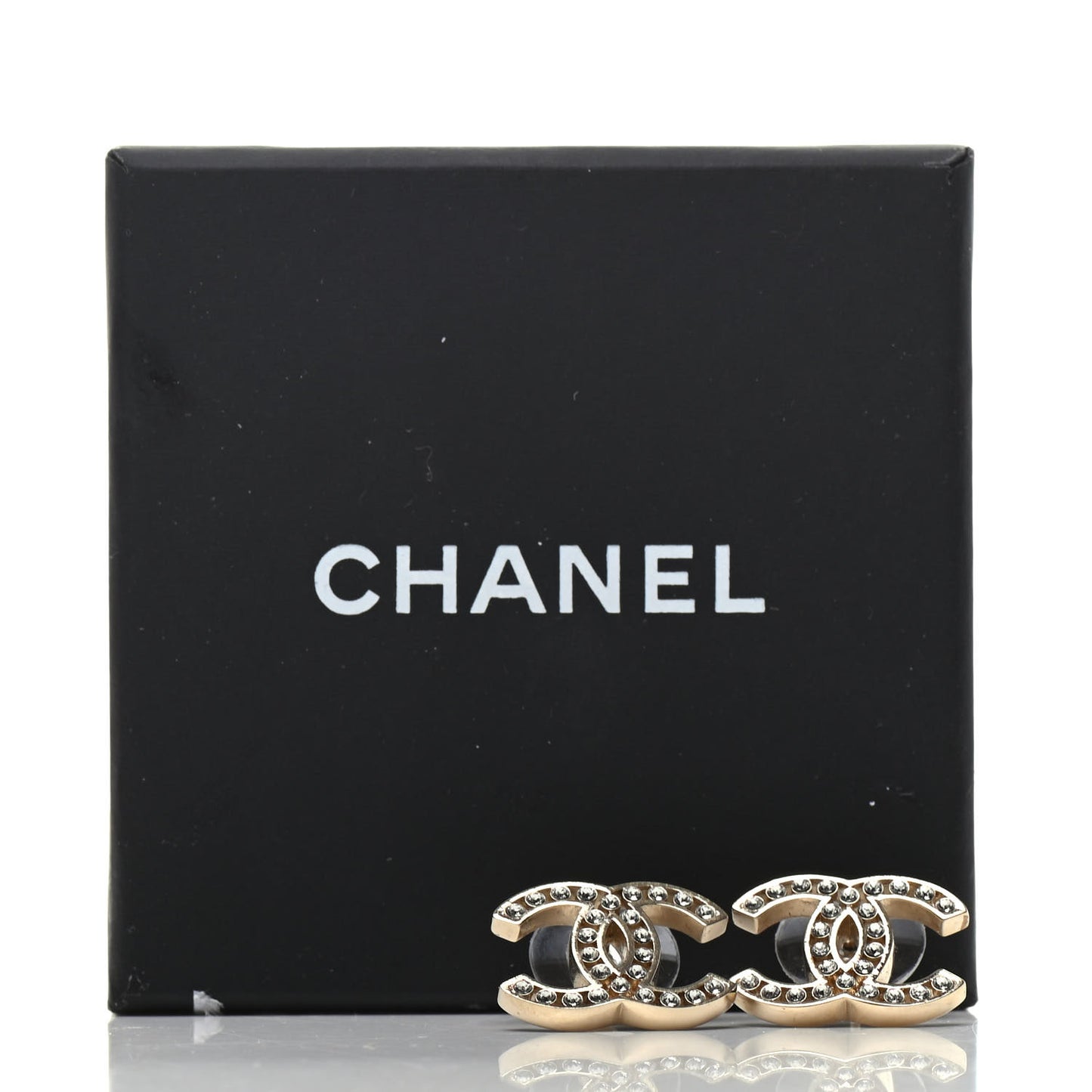 Crystal CC Large Earrings Gold
