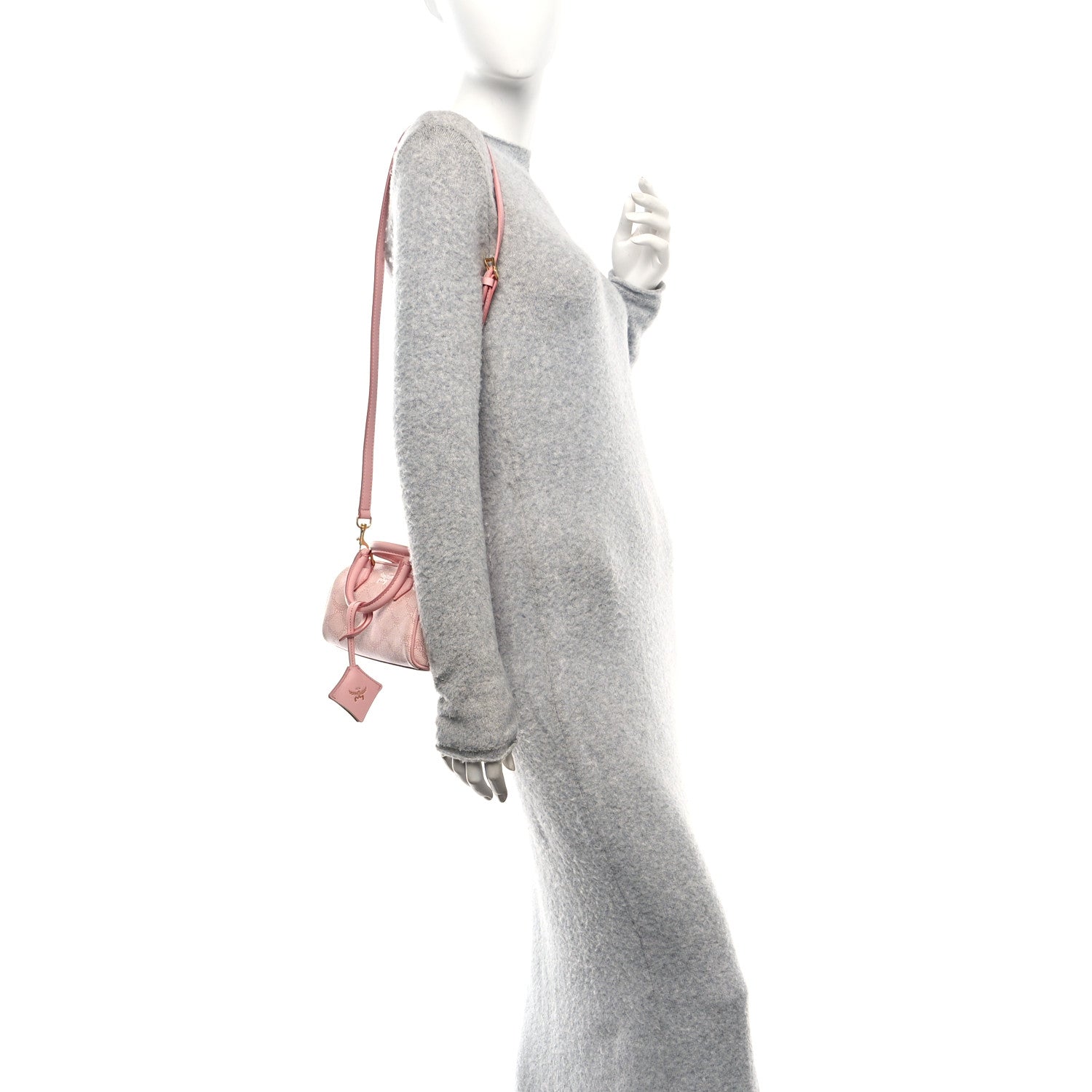 MCM Lauretos Nappa Mini Ella Boston Bag Silver Pink 2 of 9