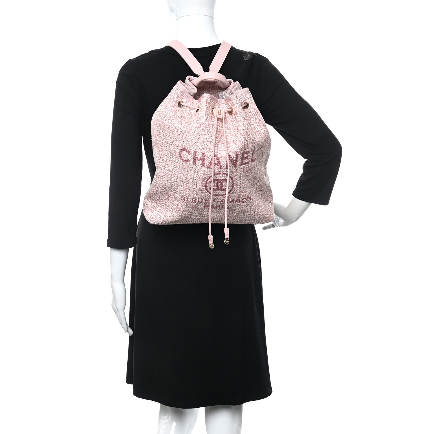 Chanel Canvas Large Deauville Backpack Pink 2 of 12