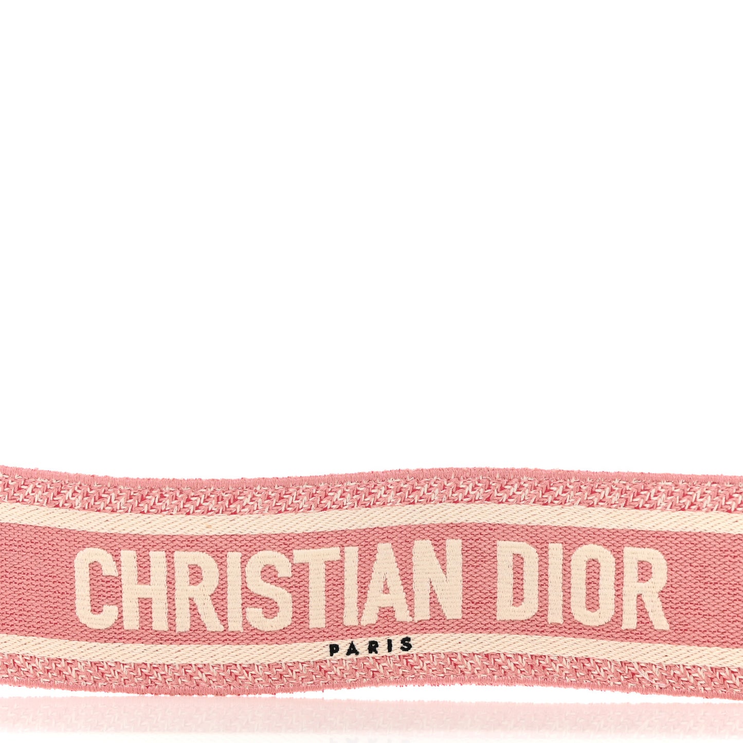 Canvas Embroidered Shoulder Strap Pink Beige