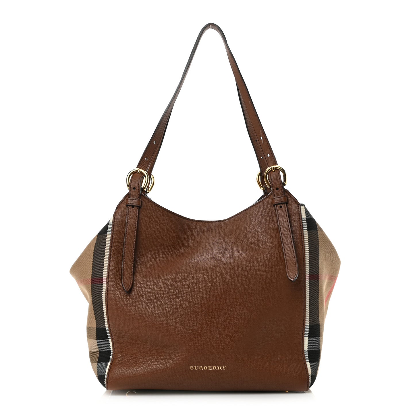 Grainy Calfskin House Check Small Canterbury Dark Sand