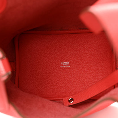 Hermes Taurillon Clemence Picotin Lock 18 PM Rouge Pivoine 5 of 10