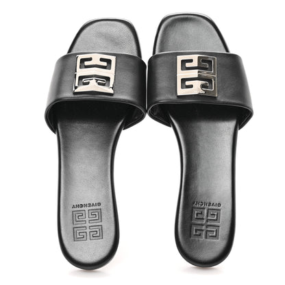 Givenchy Lambskin 4G Plaque Flat Sandals 38 Black 2 of 9