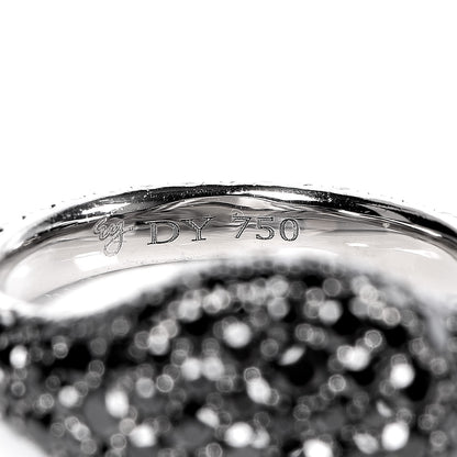David Yurman 18K White Gold Black Diamond Pave Pinky Ring 45 3.5 5 of 7