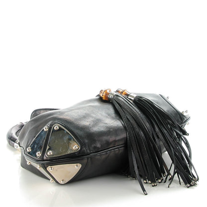 Gucci Calfskin Medium Indy Top Handle Hobo Black 4 of 7