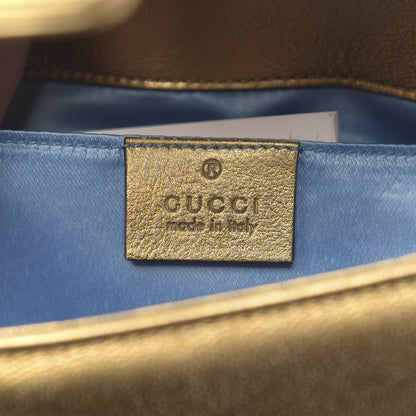 Gucci Metallic Calfskin Matelasse Mini GG Marmont Shoulder Bag Gold Pink 6 of 11