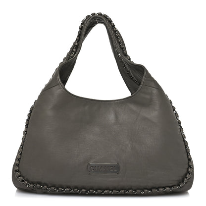 Chanel Lambskin Chain Hobo Grey 8 of 10