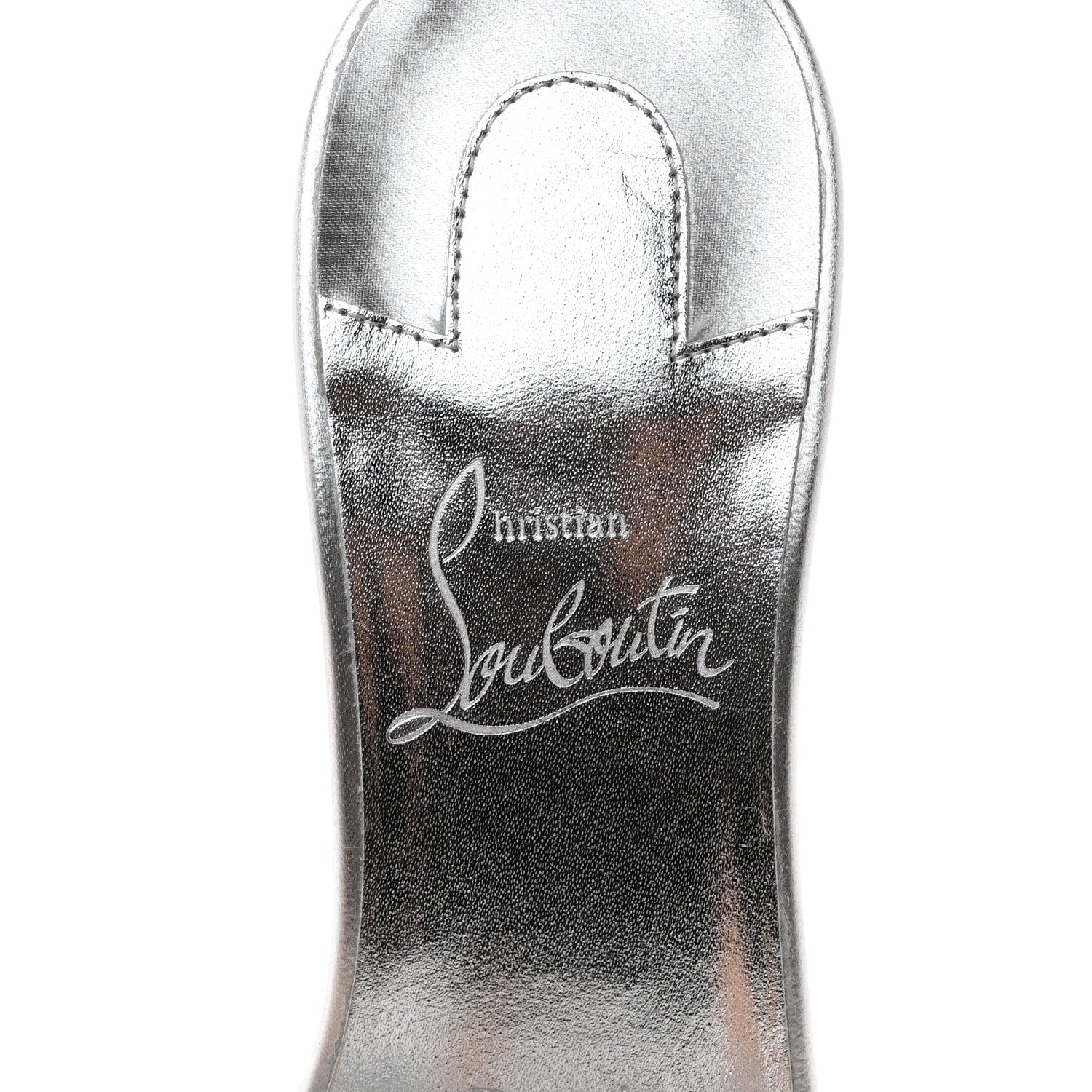 Christian Louboutin Suede Metallic Kid Lambskin Strass Mariza Is Back 85 Sandals 37.5 Silver 6 of 8