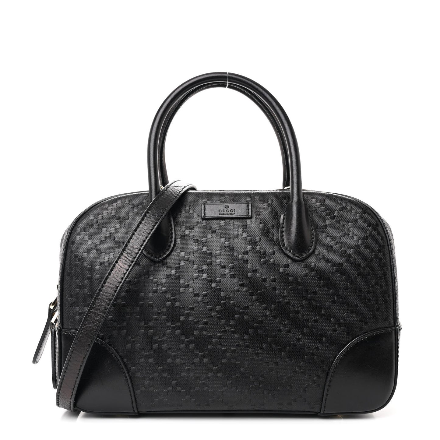Calfskin Diamante Small Top Handle Bag Black