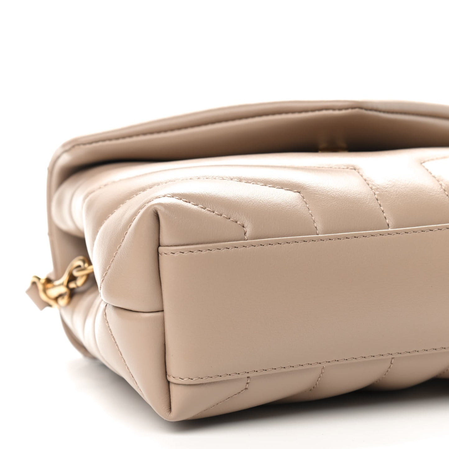 Calfskin Y Quilted Monogram Toy Loulou Crossbody Bag Dark Beige
