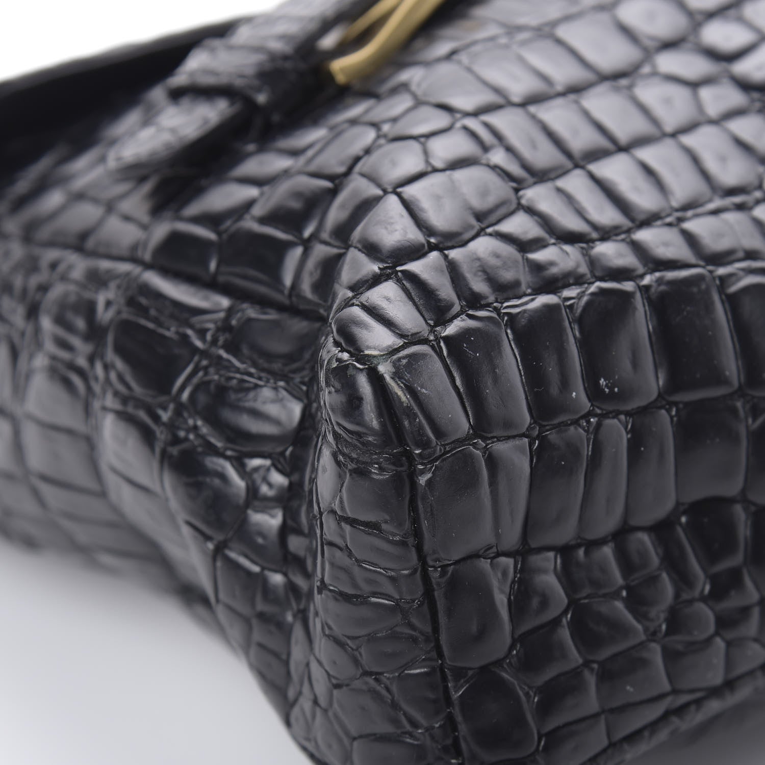 Jimmy Choo Crocodile Embossed Calfskin Messenger Black 9 of 16
