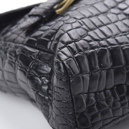 Jimmy Choo Crocodile Embossed Calfskin Messenger Black 9 of 16