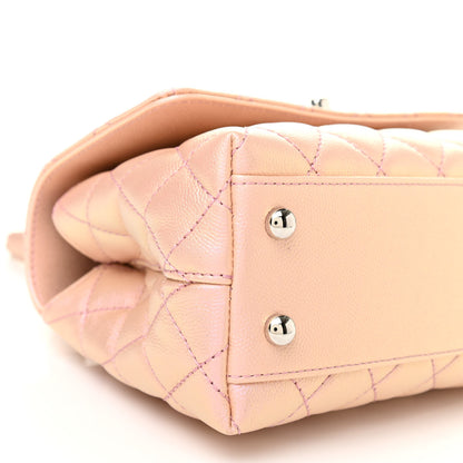 Chanel Iridescent Caviar Quilted Mini Coco Handle Flap Pink 8 of 9