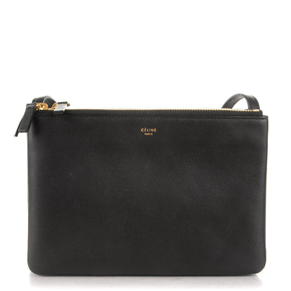 Celine Lambskin Small Trio Crossbody Bag Black 1 of 7