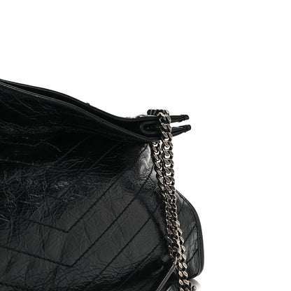 Saint Laurent Crinkled Calfskin Matelasse Monogram Medium Niki Shopper Tote Black 11 of 11