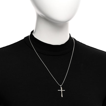 David Yurman Sterling Silver 18K Yellow Gold 35mm Crossover Cross Necklace 2 of 5