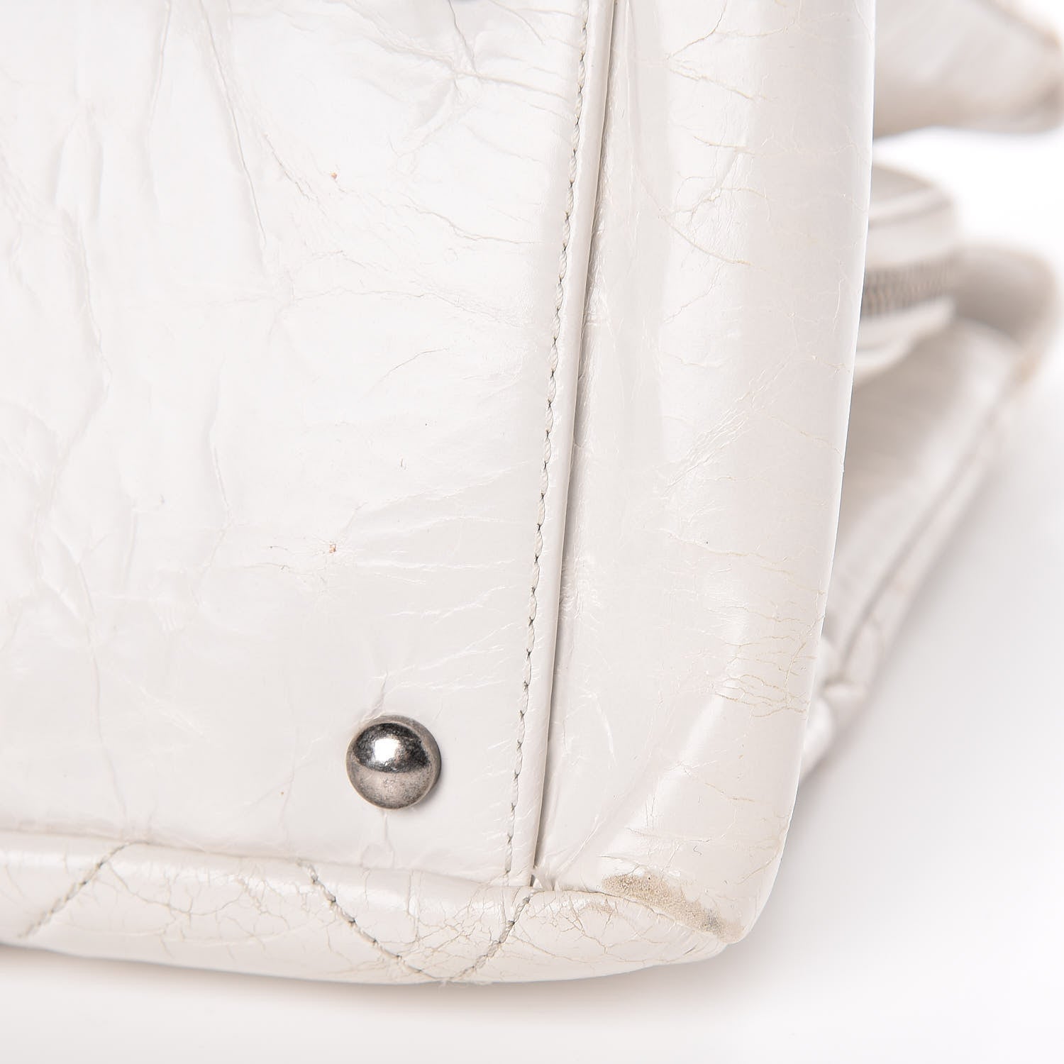 Chanel Glazed Crackled Calfskin Small Reissue Tote White 20 of 20