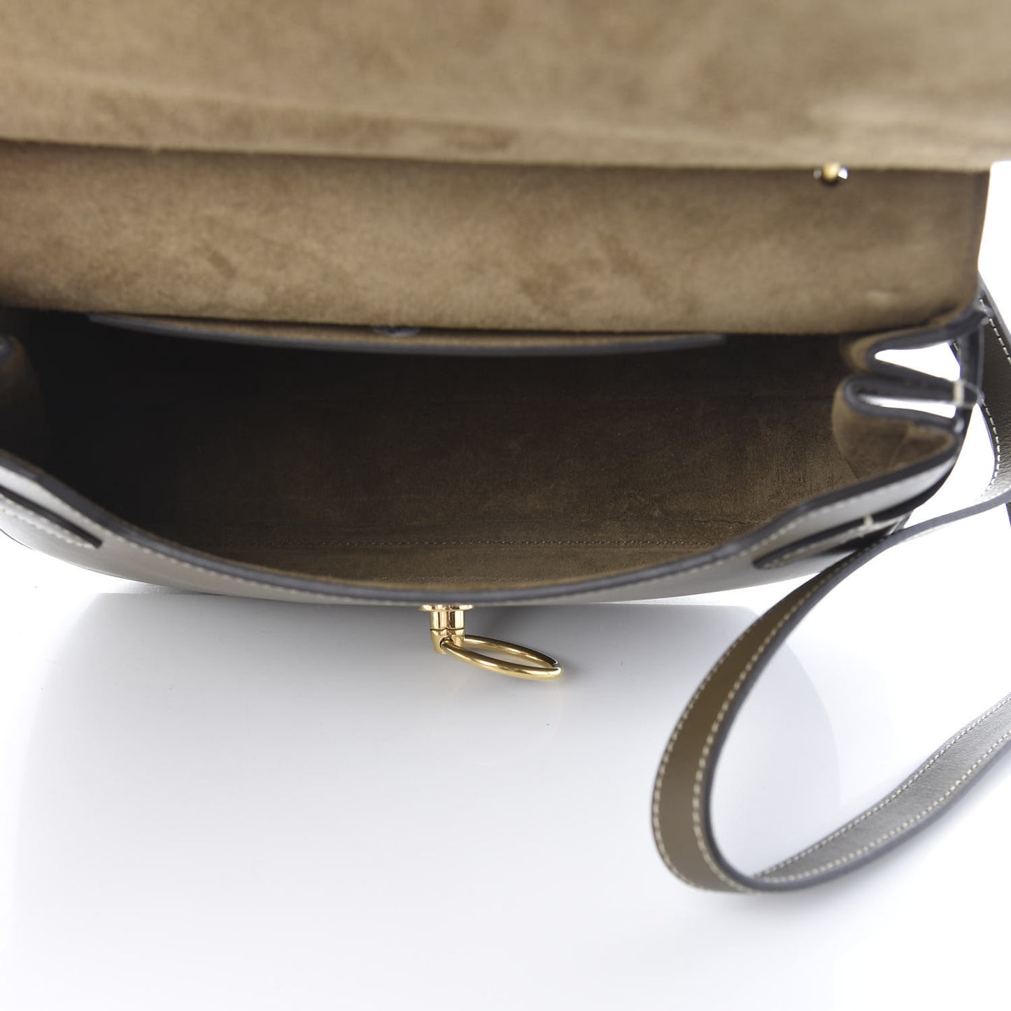 Silky Calfskin Amberley Satchel Dark Palm