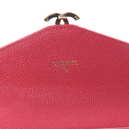 Chanel Caviar Quilted CC Box Gusset Flap Wallet Pink 5 of 7